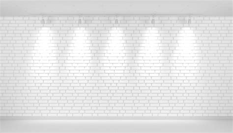 Premium Photo White Brick Wall Spot Light