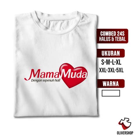 Jual Kaos Mama Muda Kaos Plesetan Logo Parodi Merk Brand Lucu Unik Jumbo Putih L Kota