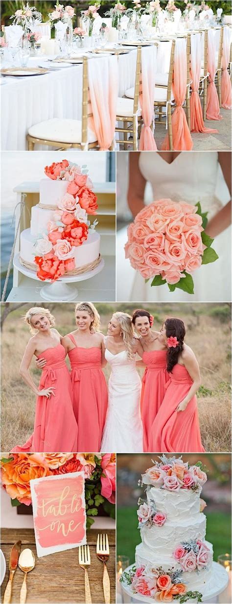 Color Inspiration Perfect Coral And Gold Wedding Ideas Modwedding