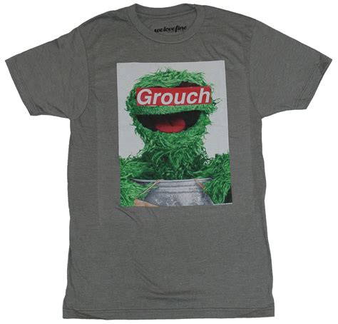 Sesame Street Sesame Street Mens T Shirt Oscar The Grouch Photo With Grouch Covered Eyes X