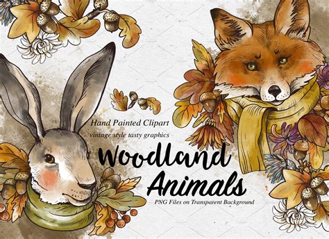 Fall Animals Clipart Animal Illustrations Creative Market