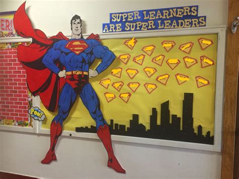 Superheroes Bulletin Board Superman Superhero School