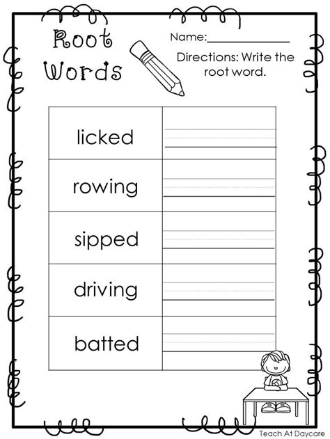 Root Word Worksheet 4th Grade