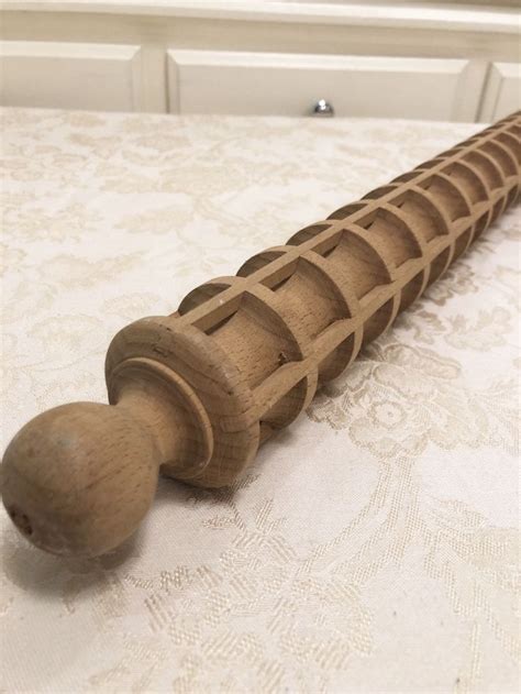 Wooden Ravioli Rolling Pin With Beautiful Patern Knobbed Etsy