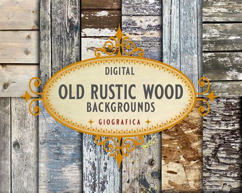 Rustic Wood Digital Backgrounds Reclaimed Wood Papers Etsy