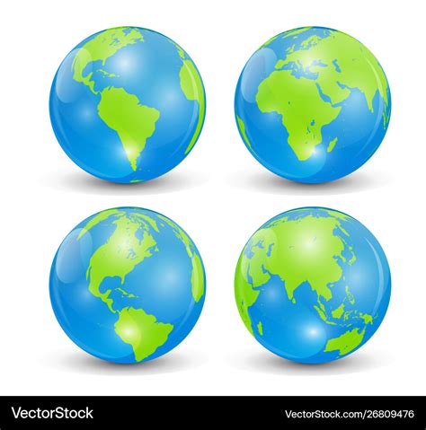 Realistic World Map In Globe Shape Earth Vector Image