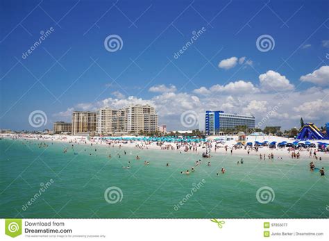 People Enjoying Water Clearwater Beach Florida Spring Break Editorial