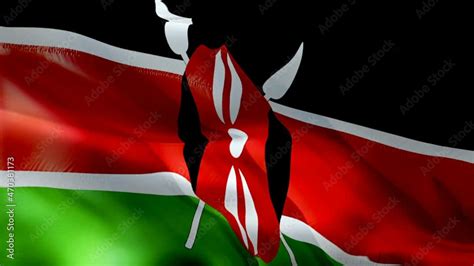 Kenya Flag National 3d Kenya Flag Waving Sign Of Kenyan Seamless Loop
