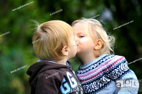 Little Boy And Little Girl Kissing Stock Photo Picture And Rights