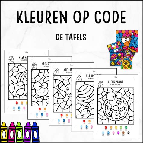 Door in spelvorm de vermenigvuldigingen veel te herhalen, worden de tafels geautomatiseerd. Kleuren op code - tafels - Klasmateriaal in 2020 | Tafel ...