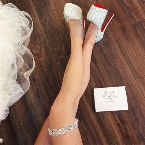 La Gartier Bride Jenna Cecil Wearing Her Red Bottoms With Her Sparkling