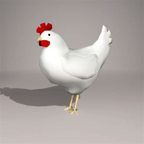 Chicken Low Poly 3d Model 12 3ds Blend Obj Free3d