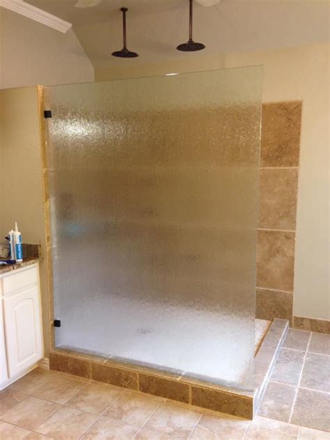Frameless With Rain Pattern Glass Shower Panel Frameless Shower Enclosures Glass Shower