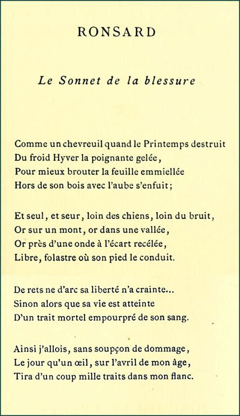 Pierre De Ronsard 1524 1585 Poeme Et Citation Poeme Francais Ronsard