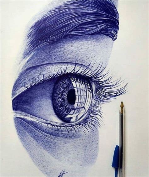 Beautiful Eye Drawing Done With Ballpoint Pen Interestingasfuck Pen Art Drawings Ballpoint