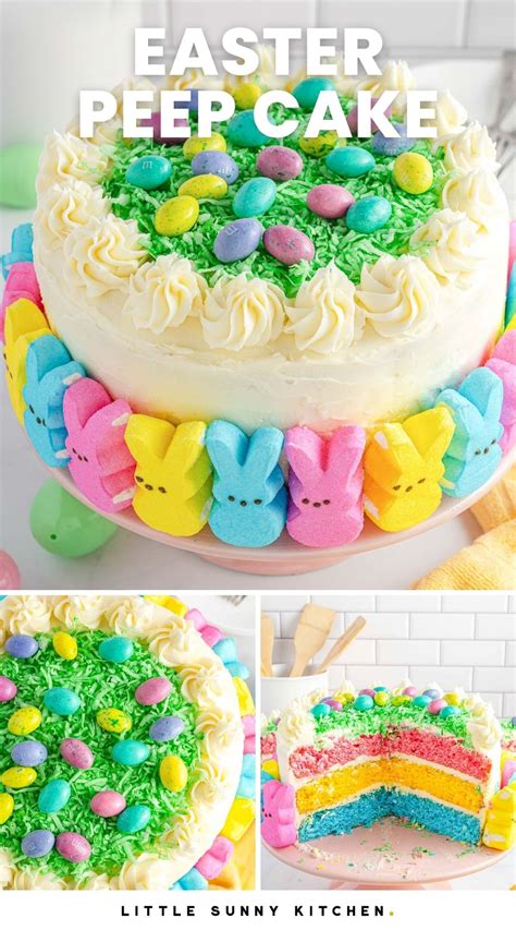 Easter Peep Cake With Multi Colored Layers Little Sunny Kitchen