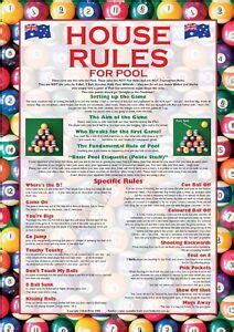 The following rules will be used at the vnea international championships. Pool Rules Poster | eBay