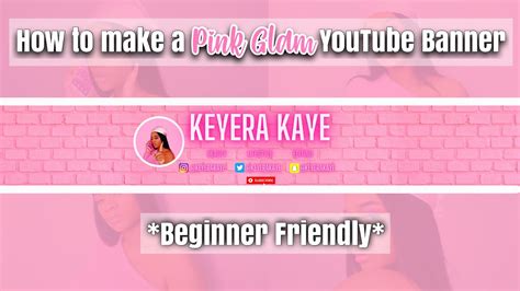 Pink Glam Youtube Banner Beginner Friendly Youtube