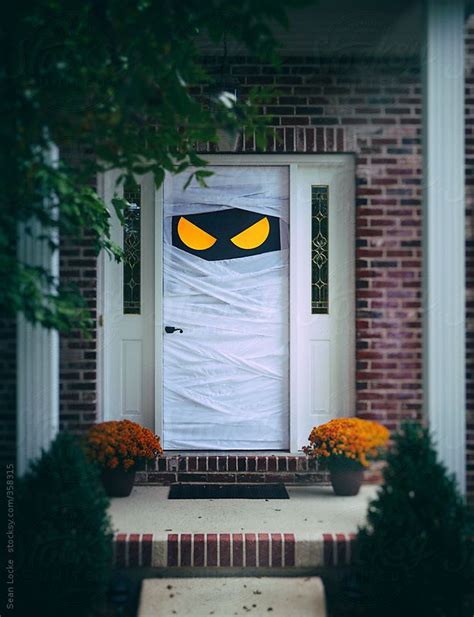 Spooky Halloween Door Wrapped Up As Mummy By Sean Locke Halloween