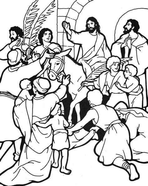 Jesus Enters Jerusalem Coloring Sheet Coloring Pages