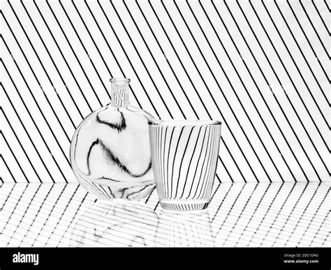 Refraction Optical Illusion Distortion Black And White Stock Photos