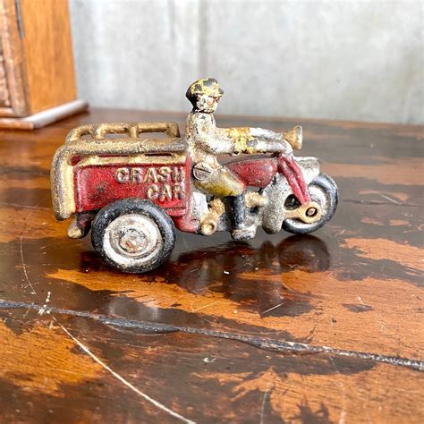 Vintage Hubley Cast Iron Crash Car Toy Vintage Etsy Uk