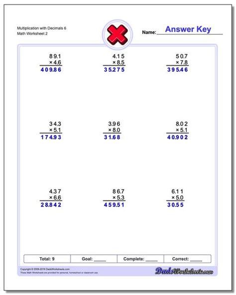 These decimals worksheets are perfect for working with decimals in addition, subtraction, multiplication, mixed problems, rounding, and greater than less than worksheets. Multiplication with Decimals