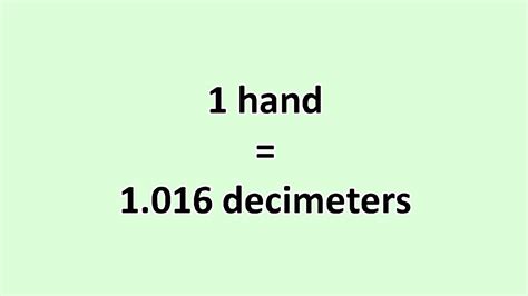 Convert Hand To Decimeter Excelnotes