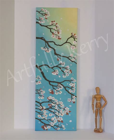 Cherry Blossom Triptych Original Oil Painting 3 Panels Etsy