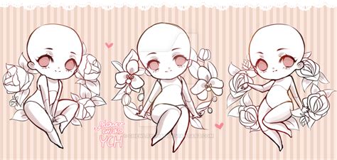 Closed Ych Auction Flower Chibis By Anitori Chibi Sketch Chibi