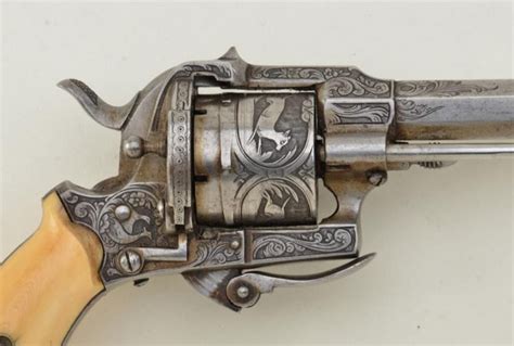 An Engraved Lefaucheux Pinfire Revolver With