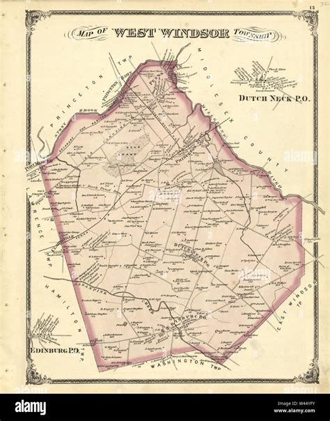 Combination Atlas Map Of Mercer County New Jersey Stock Photo Alamy