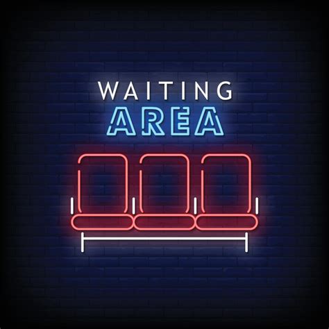 Waiting Area Neon Signs Style Text Vector 2860457 Vector Art At Vecteezy