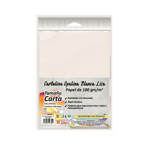 Cartulina Opalina Carta 100 Hojas 180gr Blanca Lisa Atlantik