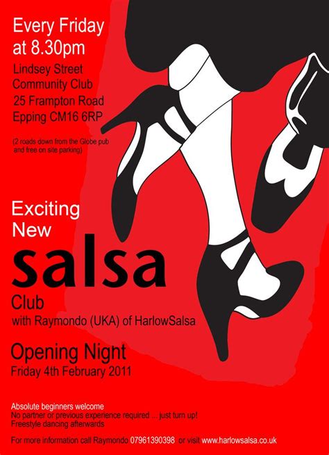 Epping Flyer Dance Poster Salsa Dancing Dance
