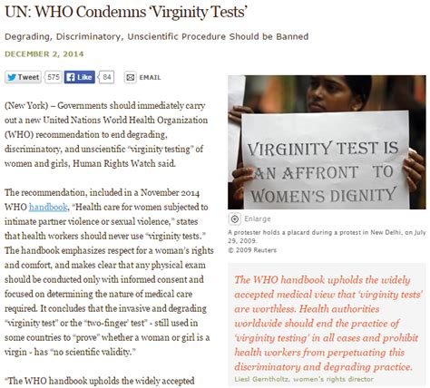 World Health Organisation Condemns Virginity Tests For Women But Will People Listen Zfem
