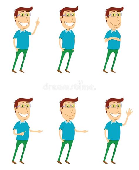 Standing Man With Various Poses Stock Vector Illustration Of Cartoon