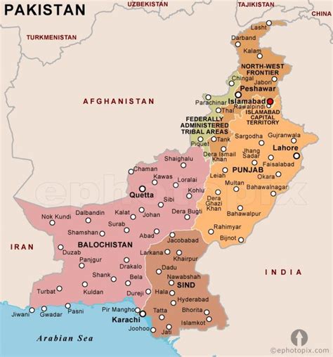 Map of pakistan, satellite view. Politische Karte von Pakistan - Karte von Pakistan ...