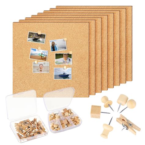 Buy 8 Pieces Wall Cork Tiles Square 12 X 12 Inch Thick Cork Board