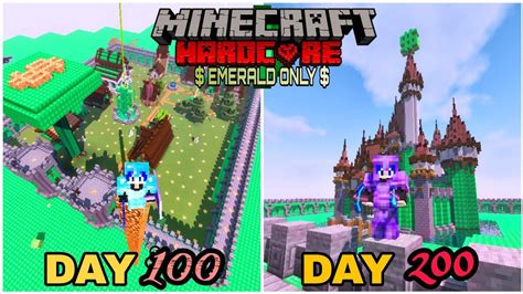 200 HARI MINECRAFT HARDCORE TAPI EMERALD ONLY SULTAN ONLY YouTube