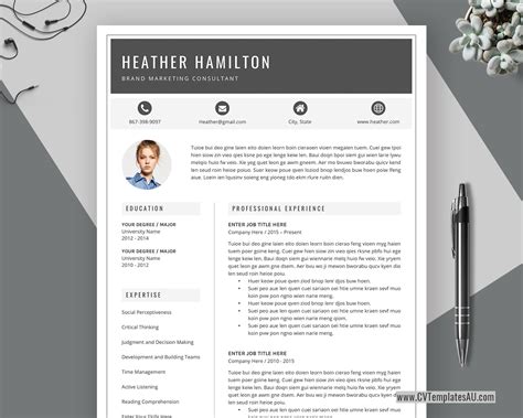 Modern Cv Template For Microsoft Word Cover Letter Professional