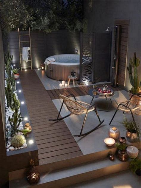 Outstanding Hot Tub Ideas To Beautify Your Home Decortrendy Patio Design Cheap Backyard