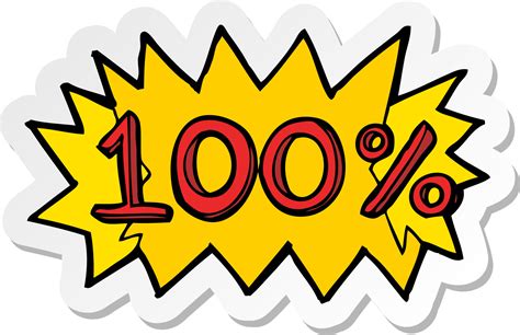 Sticker Of A Cartoon 100 Percent Symbol 11502119 Vector Art At Vecteezy