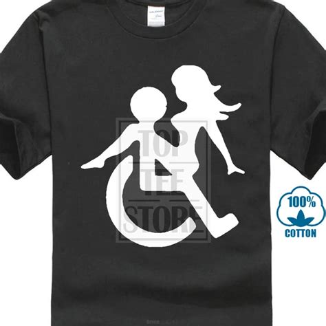 Funky T Shirts Broadcloth Design Basic Top New Wheelchair Sex Funny Novelty T Shirt Men Fashion
