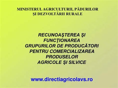 Ppt Ministerul Agriculturii P Durilor I Dezvolt Rii Rurale