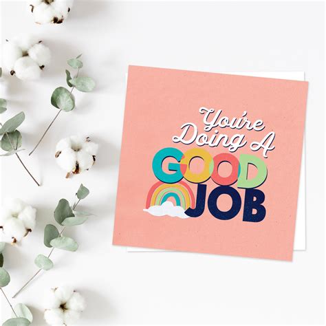 Inspirational Card Printable Card Your Doing A Good Job Etsy Canada