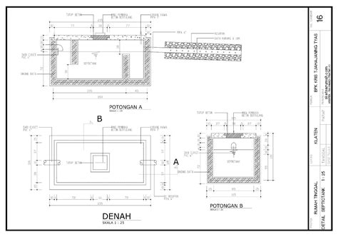 Septic tank untuk rumah terpisah dibagi dengan kriteria yang ditetapkan: Gambar Sketsa Pondasi Rumah - Rumah Zee