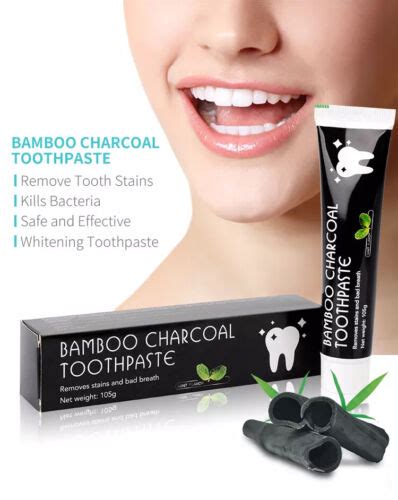 Activated Bamboo Charcoal Toothpaste Teeth Whitening Fluoride Free 105g