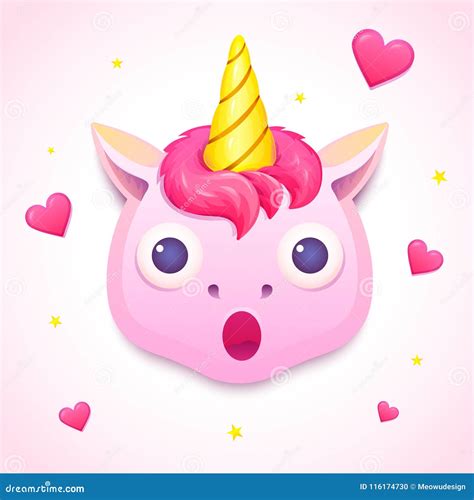 Emoji Unicorn Face Vector Illustration Stock Vector Illustration Of