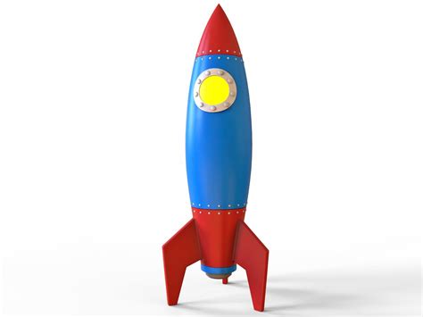 3d Model Cartoon Rocket Vr Ar Low Poly Cgtrader